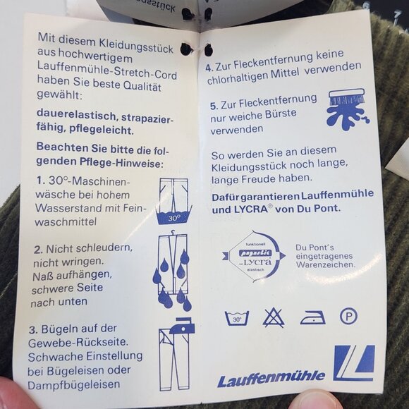 Vintage 80s NWT German Octoberfest Knickerbocker Pant 35" x 18.5" Green Corduroy - Picture 7 of 12